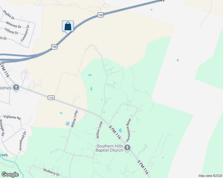 map of restaurants, bars, coffee shops, grocery stores, and more near 2664 Snow Road in Kempner