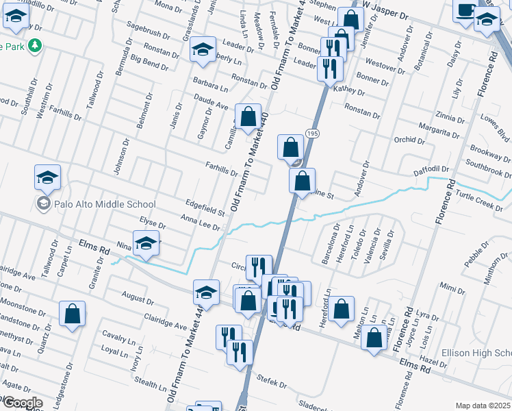 map of restaurants, bars, coffee shops, grocery stores, and more near 3304 Kbs Court in Killeen