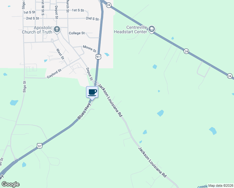 map of restaurants, bars, coffee shops, grocery stores, and more near 237 Jackson Louisiana Road in Woodville