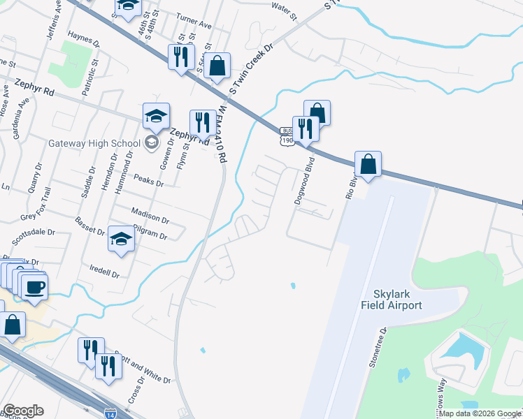 map of restaurants, bars, coffee shops, grocery stores, and more near 125 Hackberry Court in Killeen