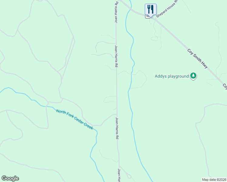map of restaurants, bars, coffee shops, grocery stores, and more near 19255-19293 Joan Harris Road in Mount Vernon