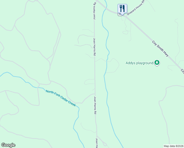 map of restaurants, bars, coffee shops, grocery stores, and more near 19255 Joan Harris Road in Mount Vernon