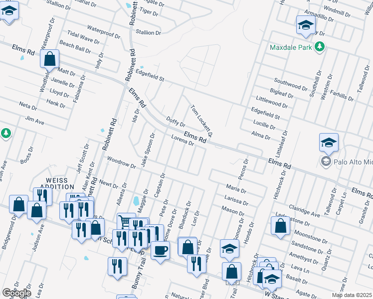map of restaurants, bars, coffee shops, grocery stores, and more near 3803 Joshua Taylor Drive in Killeen