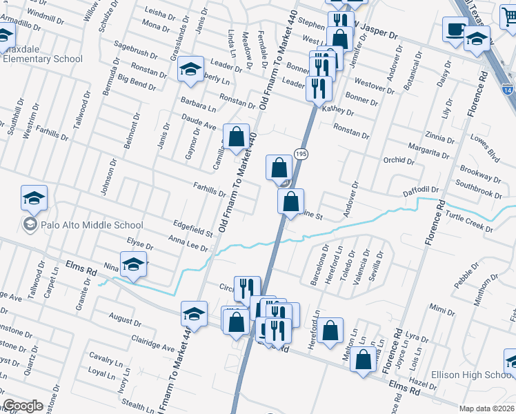 map of restaurants, bars, coffee shops, grocery stores, and more near 3110 Baldwin Loop in Killeen