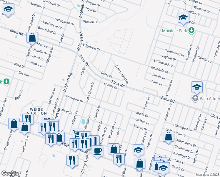 map of restaurants, bars, coffee shops, grocery stores, and more near 3803 Joshua Taylor Drive in Killeen