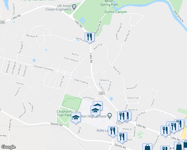 map of restaurants, bars, coffee shops, grocery stores, and more near 3000 Legend Oaks Boulevard in Belton