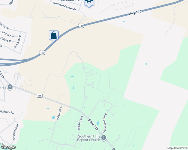 map of restaurants, bars, coffee shops, grocery stores, and more near 2684B Snow Road in Kempner