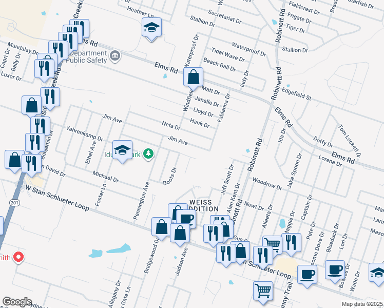 map of restaurants, bars, coffee shops, grocery stores, and more near 4302 Jim Avenue in Killeen
