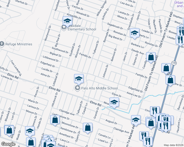 map of restaurants, bars, coffee shops, grocery stores, and more near 3318 Tallwood Drive in Killeen