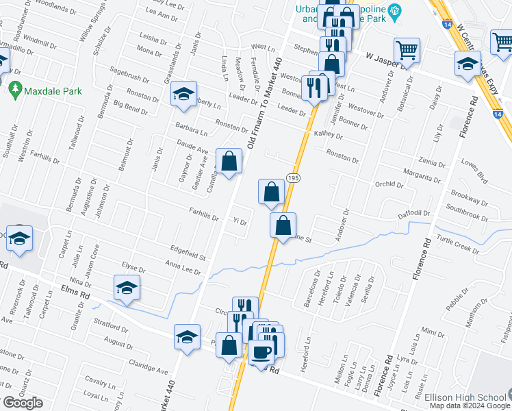 map of restaurants, bars, coffee shops, grocery stores, and more near 3011 Baldwin Loop in Killeen