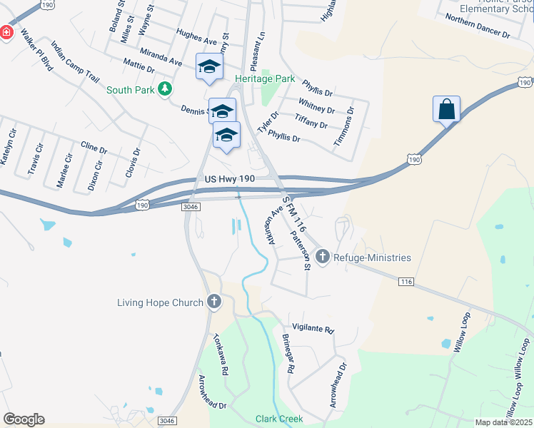 map of restaurants, bars, coffee shops, grocery stores, and more near 208 Atkinson Avenue in Copperas Cove