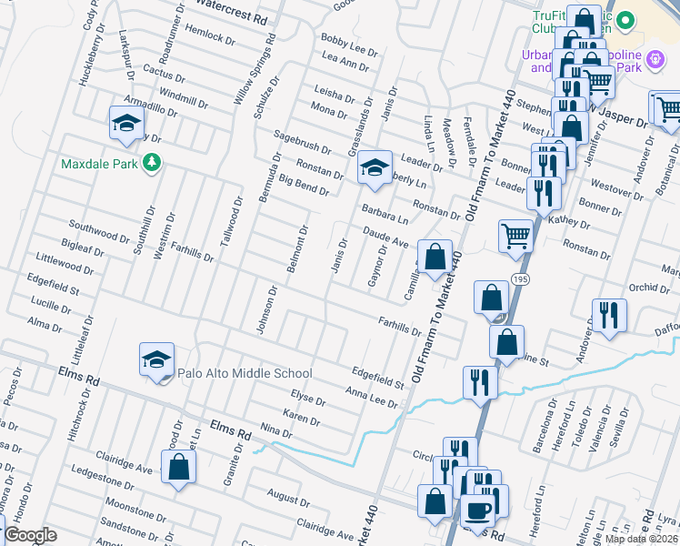 map of restaurants, bars, coffee shops, grocery stores, and more near 1816 Janis Drive in Killeen