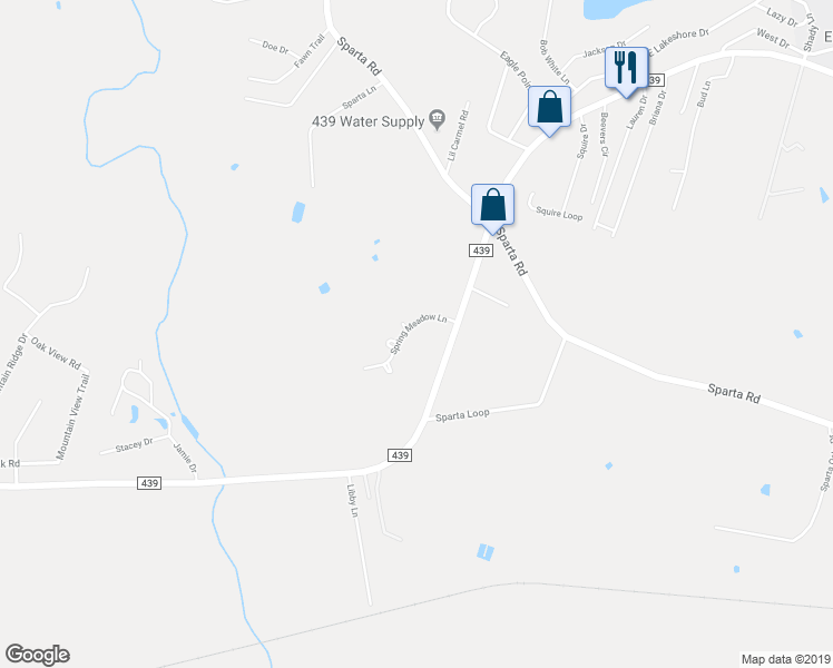 map of restaurants, bars, coffee shops, grocery stores, and more near 143 Spring Meadow Lane in Belton