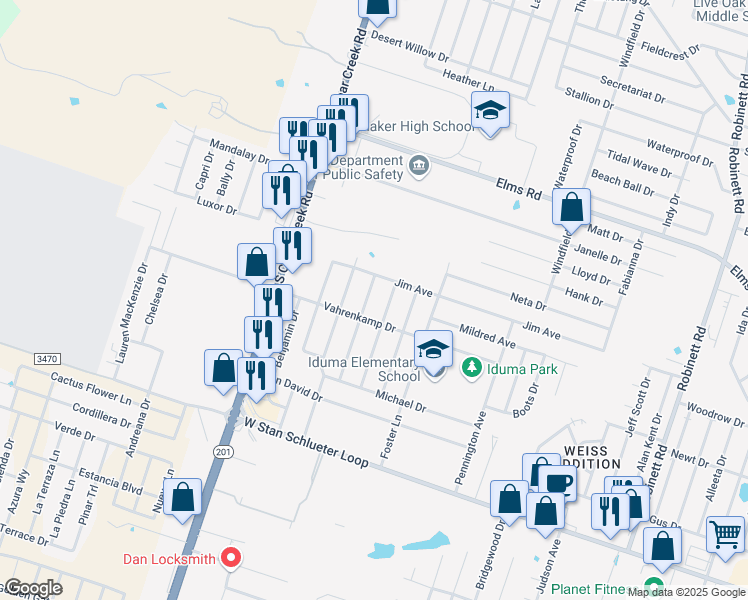 map of restaurants, bars, coffee shops, grocery stores, and more near 4200 Adolph Avenue in Killeen