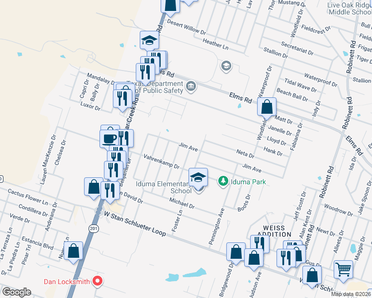 map of restaurants, bars, coffee shops, grocery stores, and more near 4103 Esta Lee Avenue in Killeen