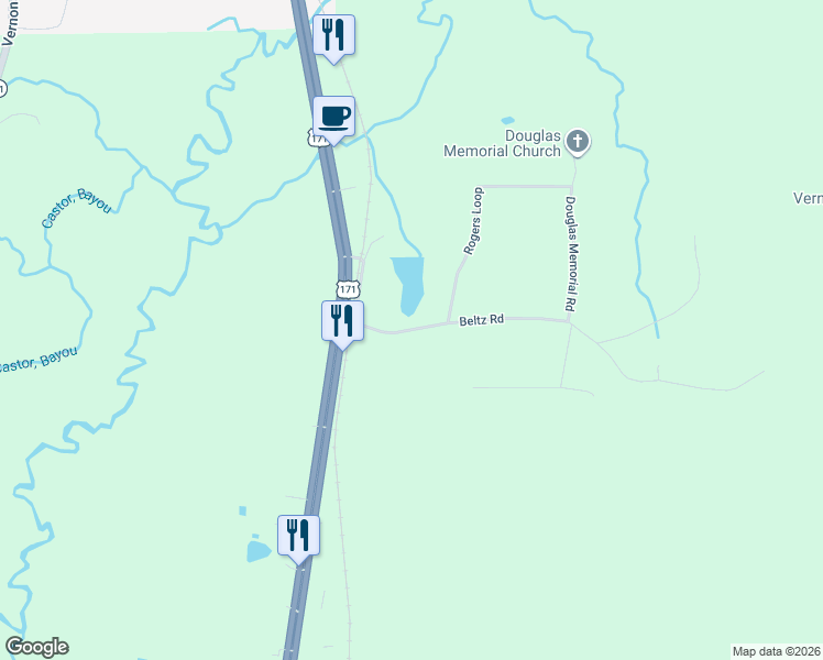 map of restaurants, bars, coffee shops, grocery stores, and more near 562 Par Road 162 in Leesville