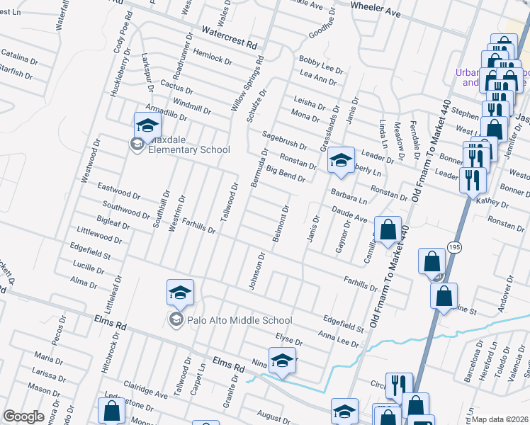 map of restaurants, bars, coffee shops, grocery stores, and more near 1703 Kingman Road in Killeen