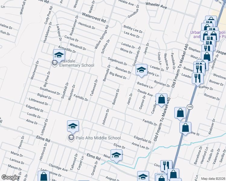 map of restaurants, bars, coffee shops, grocery stores, and more near 1703 Kingman Road in Killeen