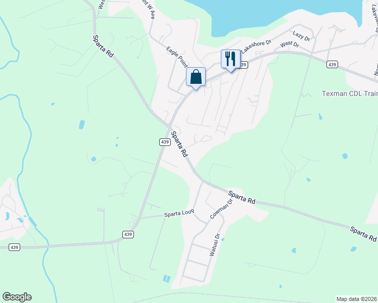 map of restaurants, bars, coffee shops, grocery stores, and more near 5750 Sparta Road in Belton