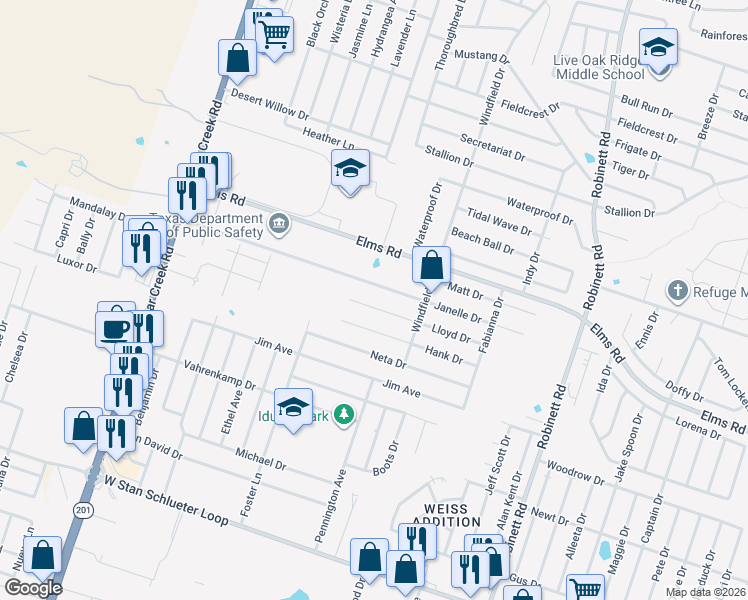 map of restaurants, bars, coffee shops, grocery stores, and more near 4514 Lloyd Drive in Killeen