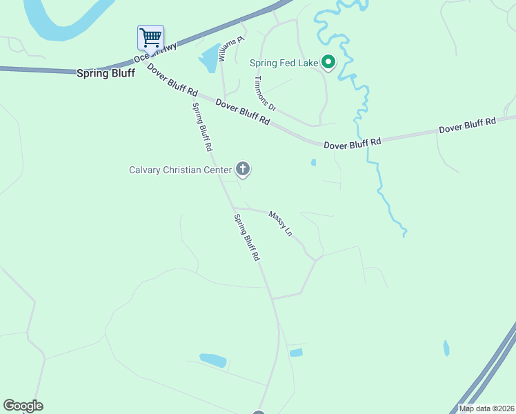 map of restaurants, bars, coffee shops, grocery stores, and more near 3268 Spring Bluff Road in St. Marys