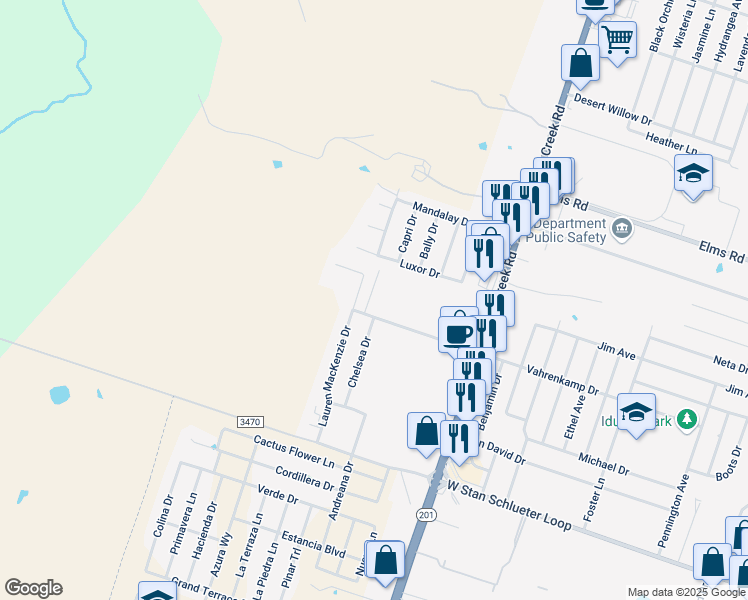 map of restaurants, bars, coffee shops, grocery stores, and more near 4400 Lauren Mackenzie Drive in Killeen