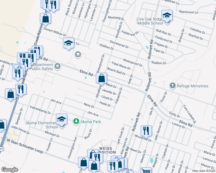 map of restaurants, bars, coffee shops, grocery stores, and more near 4407 Mattie Drive in Killeen