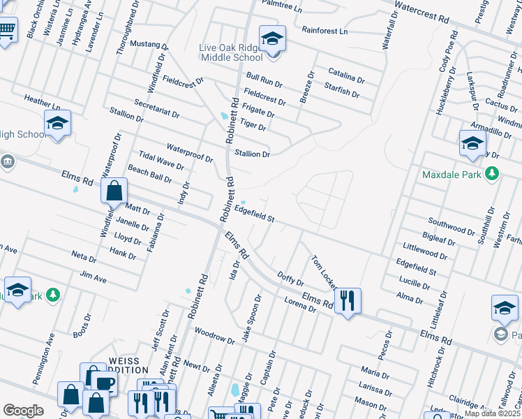 map of restaurants, bars, coffee shops, grocery stores, and more near 2806 Windmill Court in Killeen