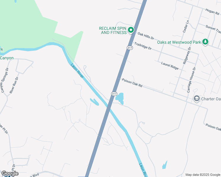 map of restaurants, bars, coffee shops, grocery stores, and more near 4700 Texas 317 in Belton