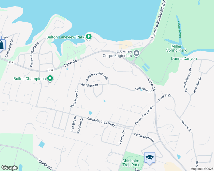 map of restaurants, bars, coffee shops, grocery stores, and more near 2509 Amber Forest Trail in Belton