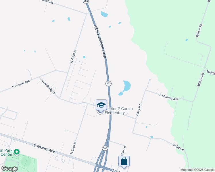map of restaurants, bars, coffee shops, grocery stores, and more near 17000 Northeast H K Dodgen Loop in Temple