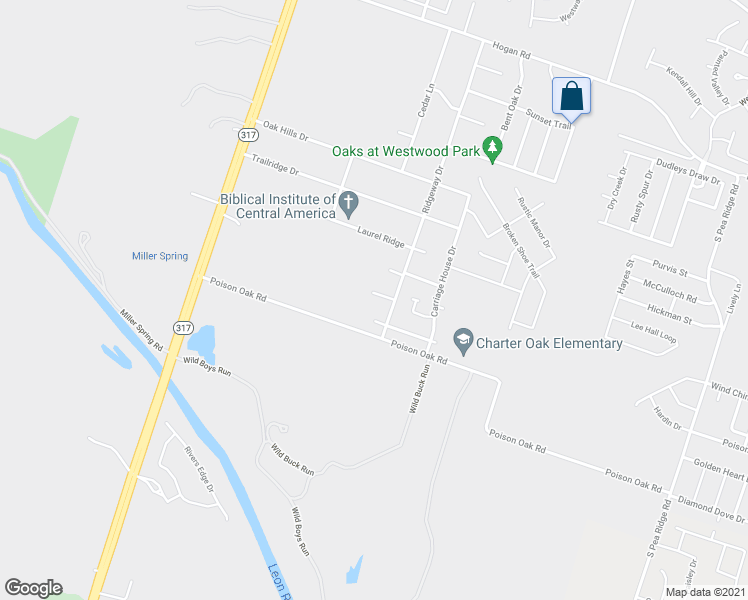 map of restaurants, bars, coffee shops, grocery stores, and more near 8717 Ridge Wood Drive in Temple