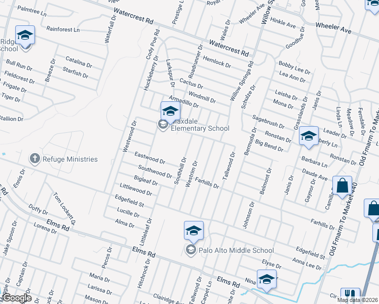map of restaurants, bars, coffee shops, grocery stores, and more near 3000 Southhill Drive in Killeen