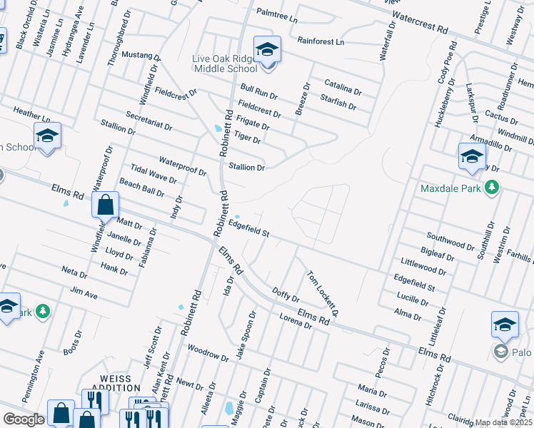 map of restaurants, bars, coffee shops, grocery stores, and more near 2806 Windmill Court in Killeen