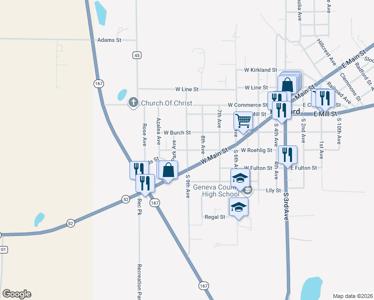 map of restaurants, bars, coffee shops, grocery stores, and more near 701 West Roehlig Street in Hartford