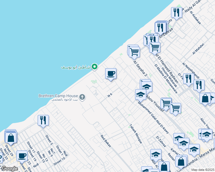 map of restaurants, bars, coffee shops, grocery stores, and more near Street 4 in Dekhela