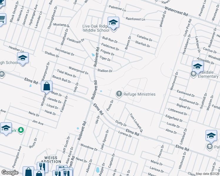 map of restaurants, bars, coffee shops, grocery stores, and more near 2806 Windmill Court in Killeen