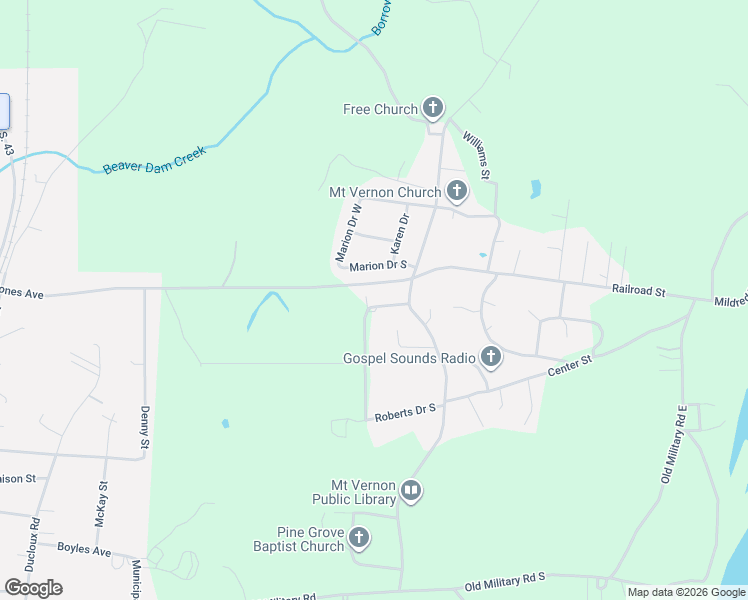 map of restaurants, bars, coffee shops, grocery stores, and more near 2050 Roberts Drive North in Mount Vernon