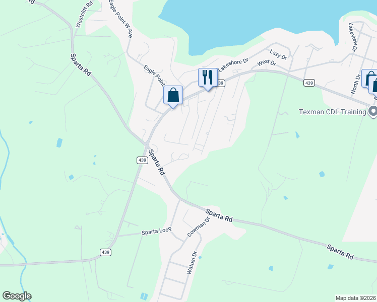 map of restaurants, bars, coffee shops, grocery stores, and more near 5750 Sparta Road in Belton