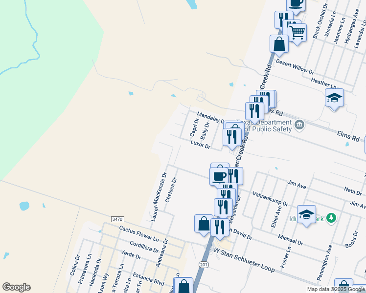 map of restaurants, bars, coffee shops, grocery stores, and more near 4400 Lauren Mackenzie Drive in Killeen