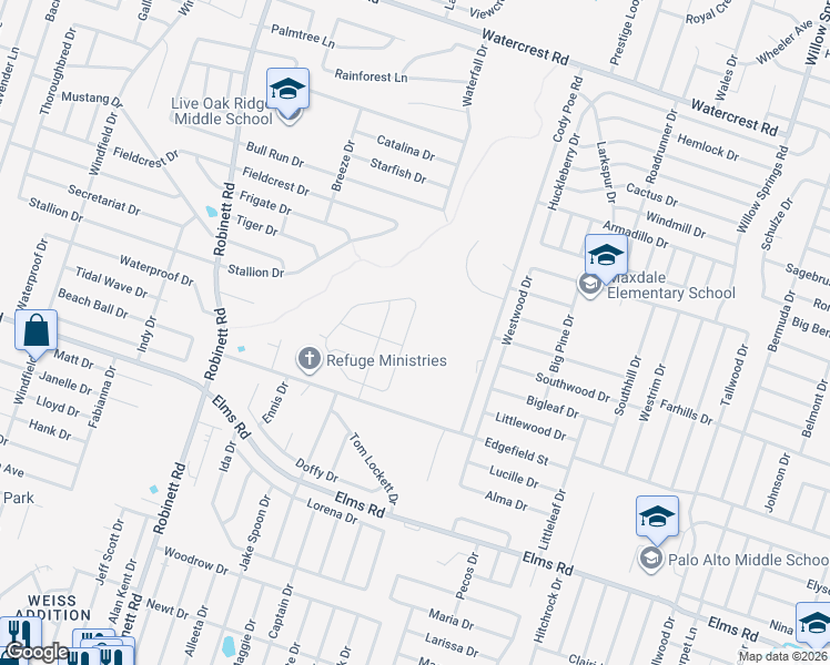 map of restaurants, bars, coffee shops, grocery stores, and more near 4200 Maid Marian Circle in Killeen