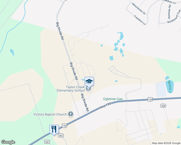 map of restaurants, bars, coffee shops, grocery stores, and more near 2096 U.S. 190 in Kempner