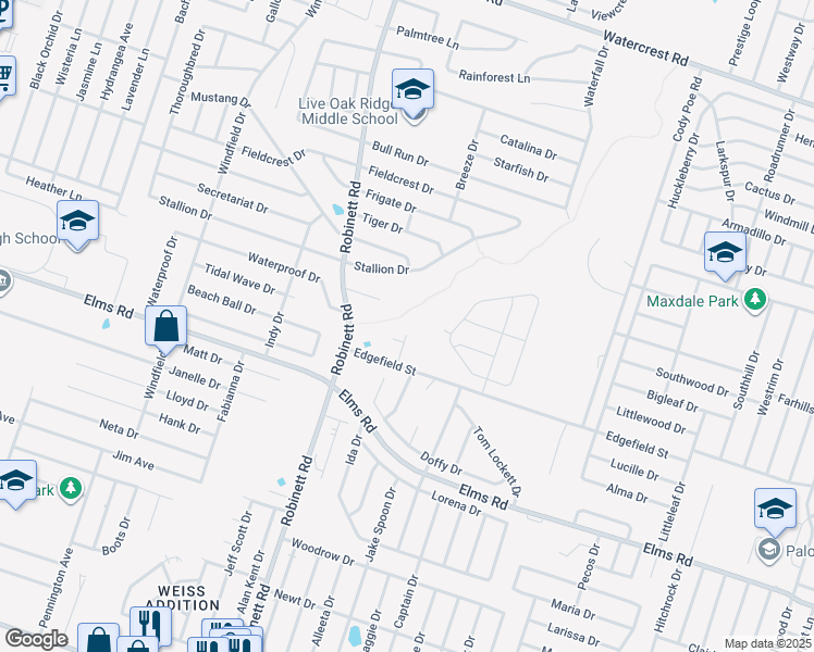 map of restaurants, bars, coffee shops, grocery stores, and more near 2806 Windmill Court in Killeen