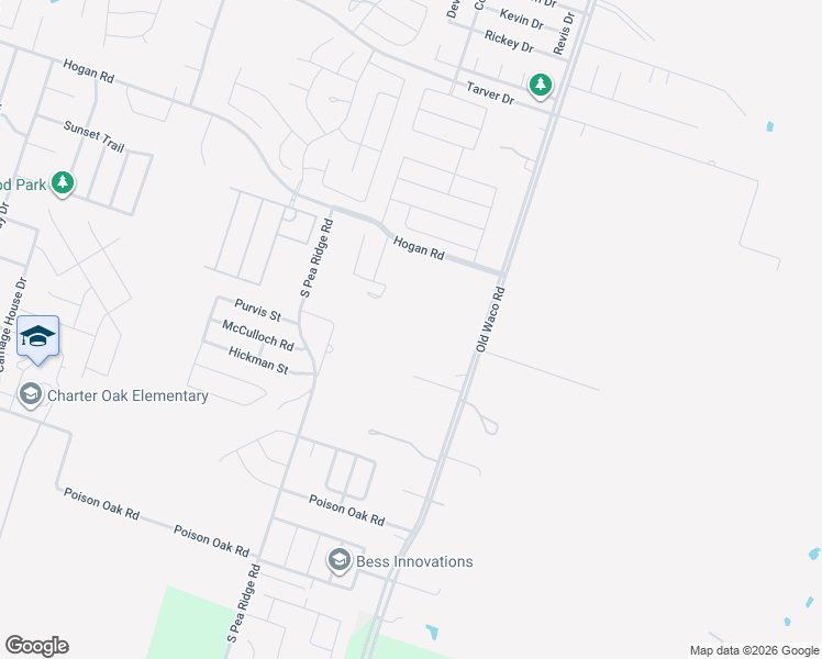 map of restaurants, bars, coffee shops, grocery stores, and more near 1812 Old Waco Road in Temple