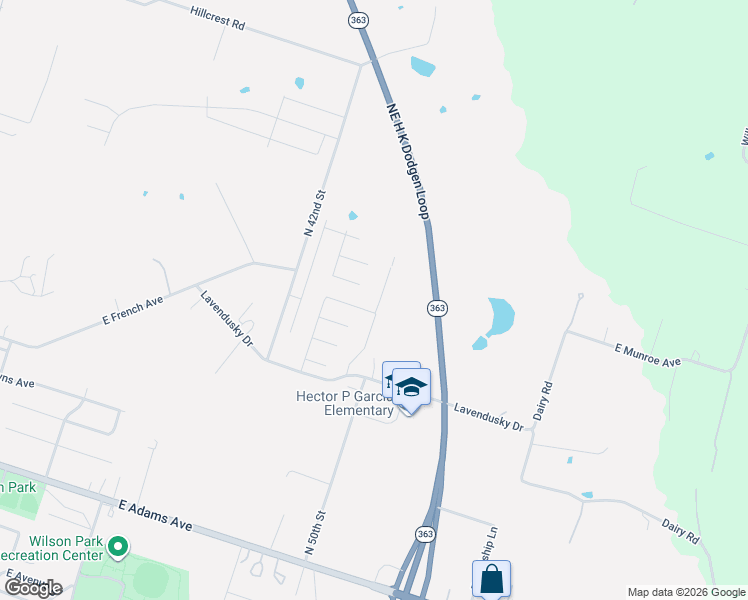 map of restaurants, bars, coffee shops, grocery stores, and more near 16900 Northeast H K Dodgen Loop in Temple