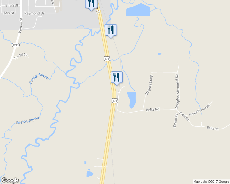 map of restaurants, bars, coffee shops, grocery stores, and more near 460 Beltz Road in Leesville