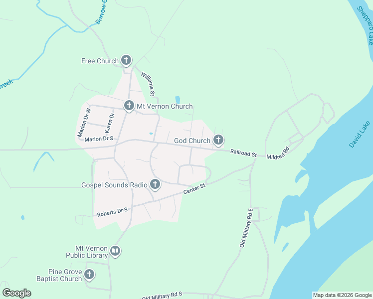 map of restaurants, bars, coffee shops, grocery stores, and more near 2339 Sam Jones Avenue in Mount Vernon