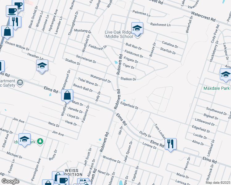 map of restaurants, bars, coffee shops, grocery stores, and more near 3908 Sand Dollar Drive in Killeen