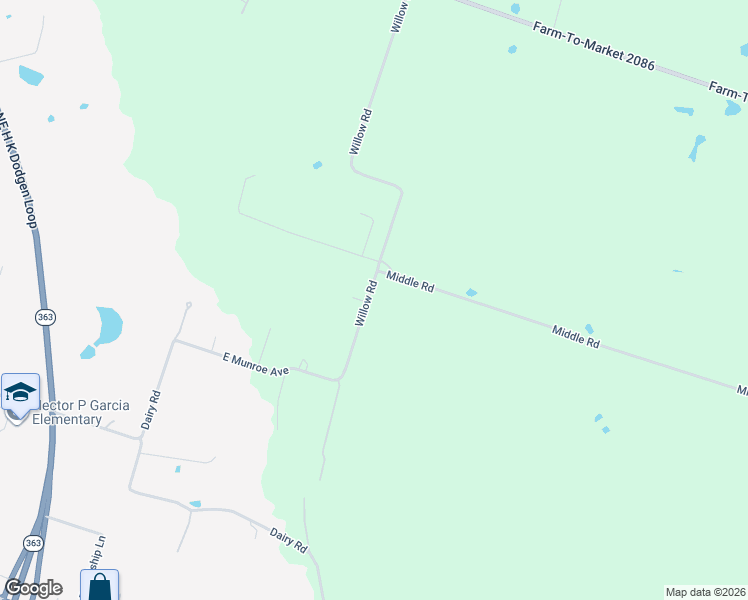 map of restaurants, bars, coffee shops, grocery stores, and more near 1713 Willow Road in Temple