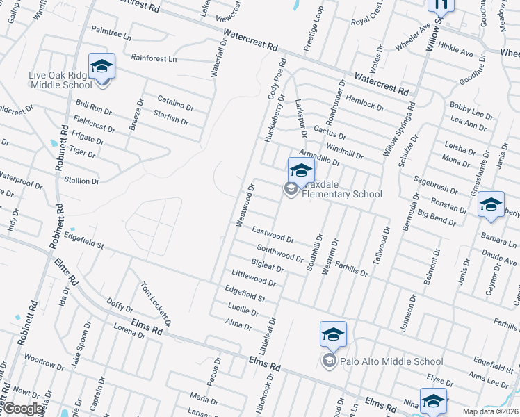 map of restaurants, bars, coffee shops, grocery stores, and more near 2705 Littlepine Drive in Killeen